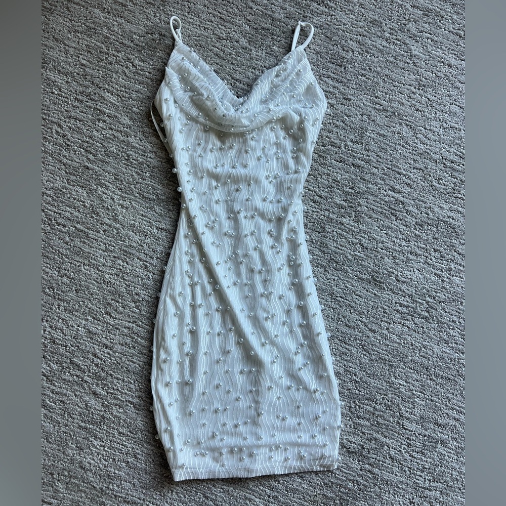 Windsor White Pearl Mini Dress